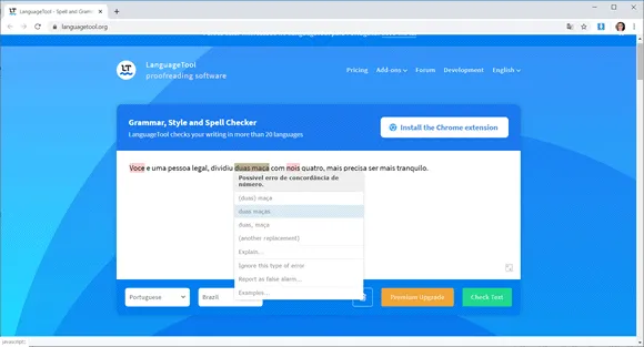 language tool corretor