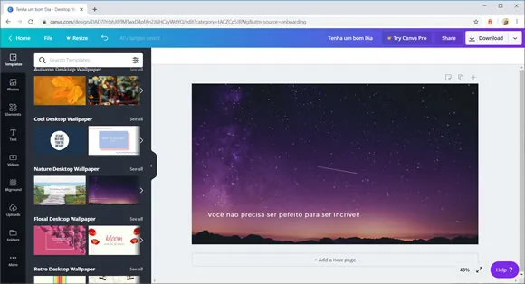 canva papel de parede