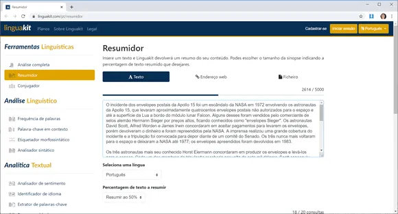 linguakit resumo