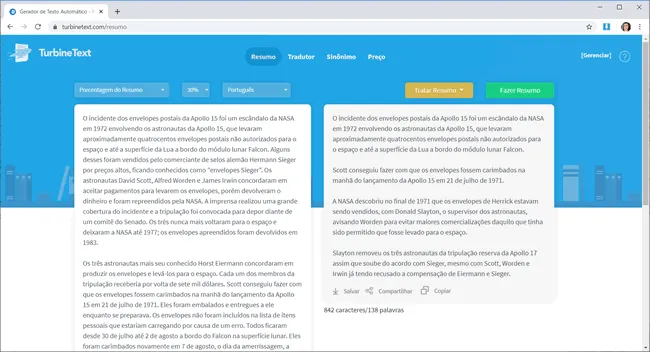 turbine text resumo