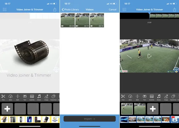 video joiner timmer mesclar ios