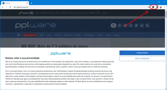 behind the overlay chrome sobreposicao