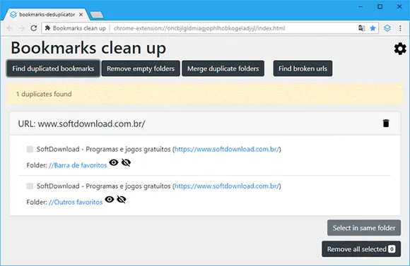 bookmarks clean up chrome
