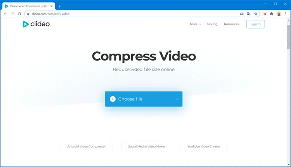 clideo compactador video online