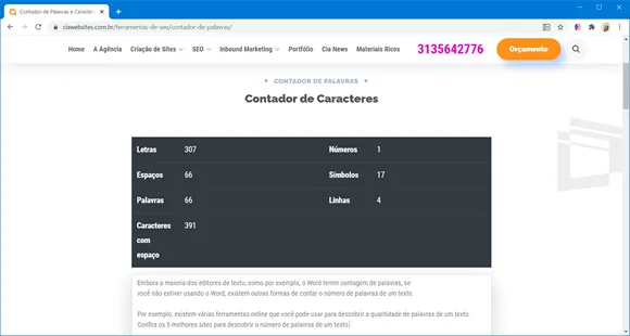 contador palavras