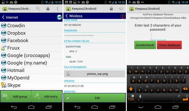 keepass2android offline