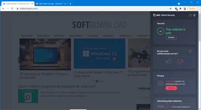 avg online security extensao