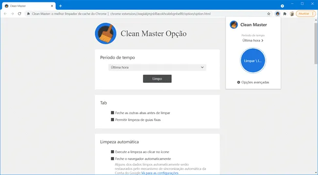 clean master cache chrome