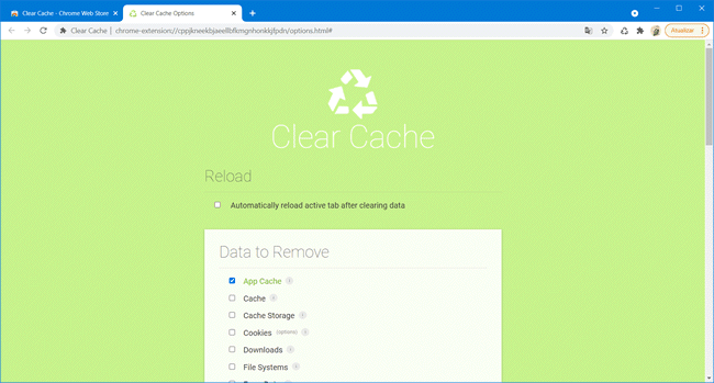 clear cache chrome