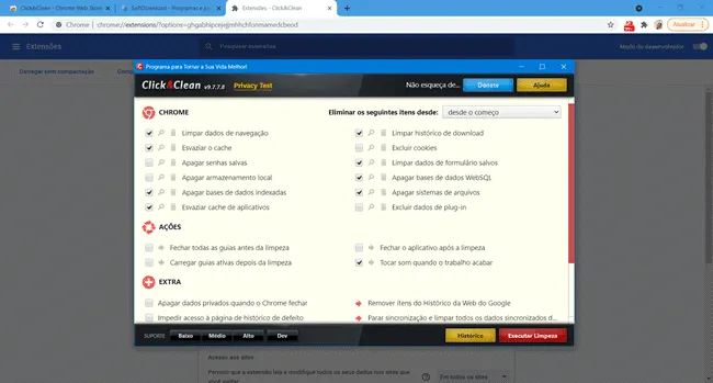 click e clean cache chrome
