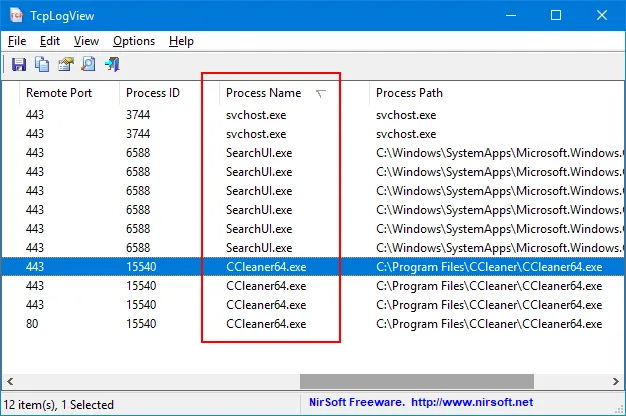 tcp log view