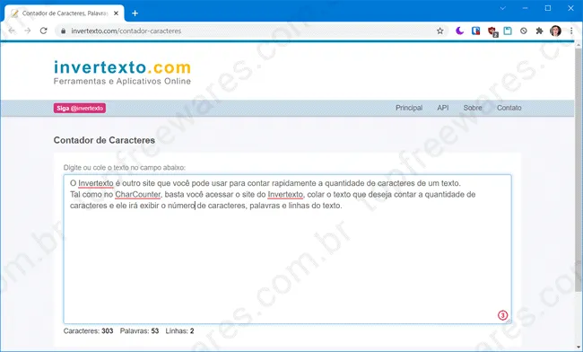 invertexto caracteres