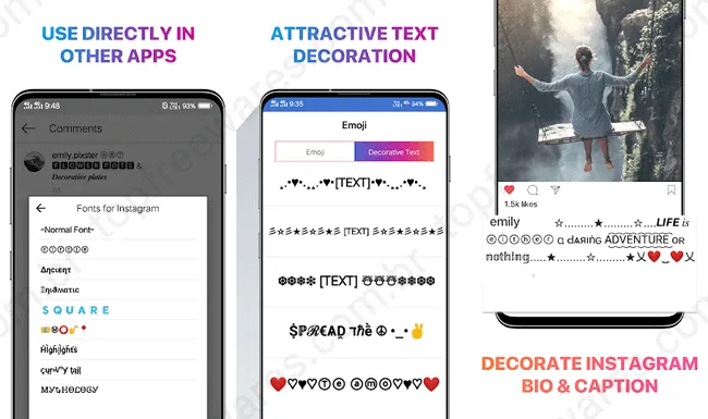 fonts for instagram android