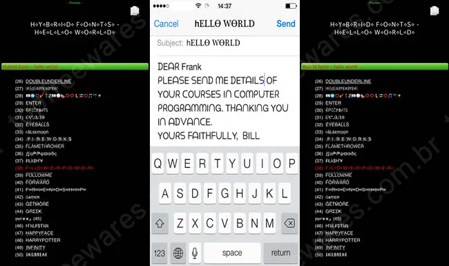hybrid fonts iphone