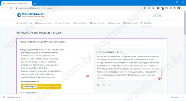 onlinewebtoolkit remover quebras linha onlinewebtoolkit remover quebras linha