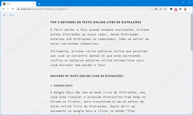 draft top5 editores online livre distracoes