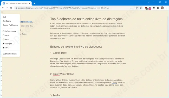 google docs top5 editores online livre distracoes