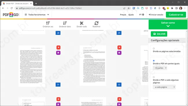 pdf2go top5 sites dividir pdf