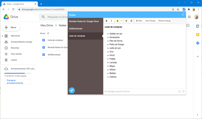 notes fot google drive chrome top5 extensoes salvar anotacoes google drive