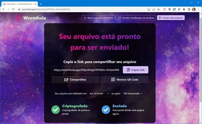 wormhole top5 opcoes compartilhar arquivios forma segura
