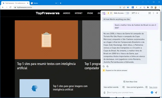 merlin top5 sites usar chatgpt plus gratis