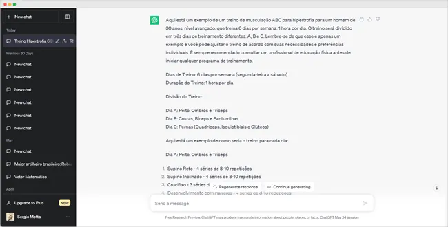 chatgpt top5 sites criar fichas treino musculacao