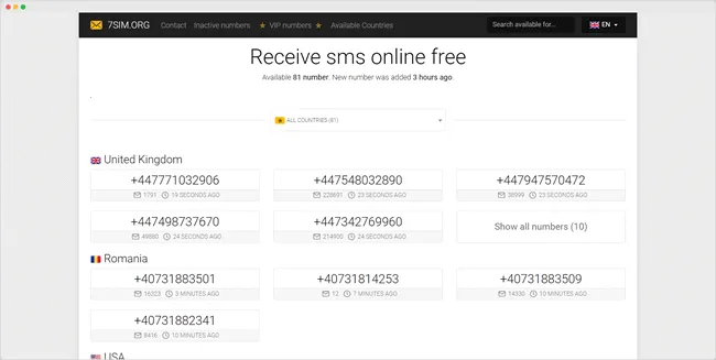 7sim top5 sites criar numeros telefones descartaveis